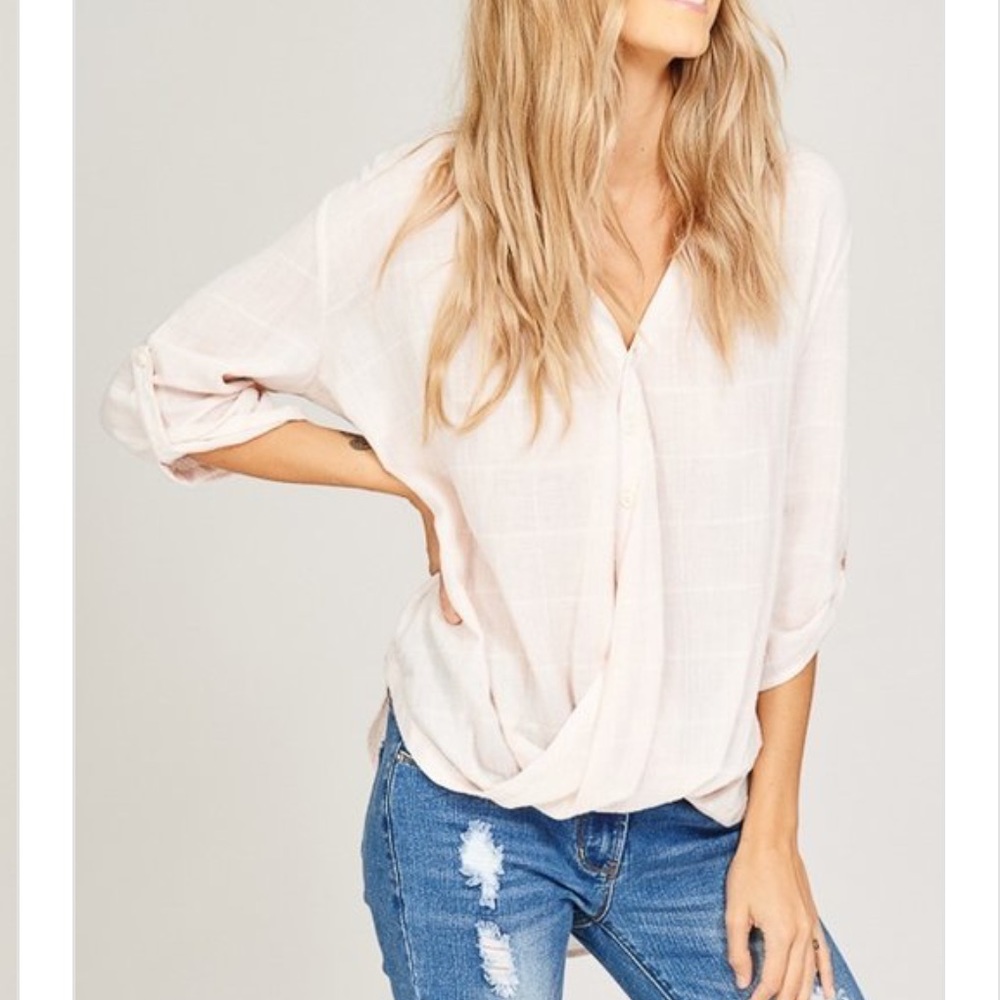 Wrap Hem Dolman Sleeve Top